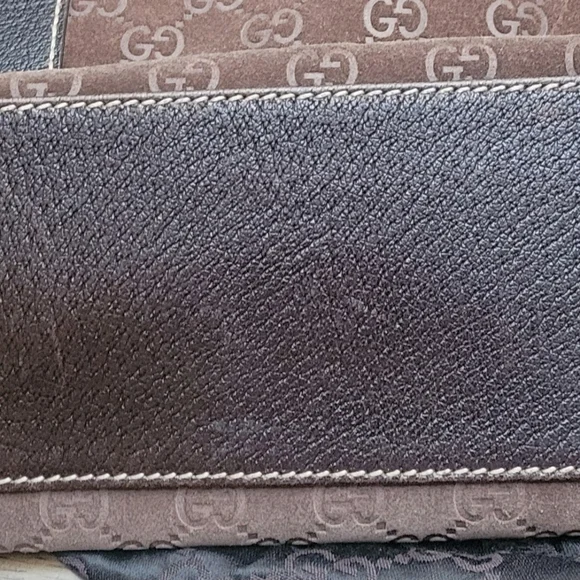 Gucci Charmy Boston Brown Suede Leather bag With Dust Bag. 11"Wx6"H 4.25D - Picture 8 of 11